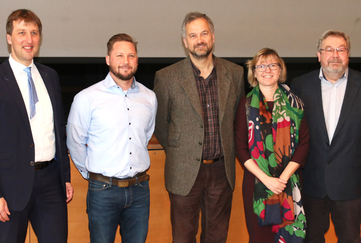 Von links: Bürgermeister Wolfgang Beißmann, Michael Berger, Dr. Wolfgang Beinbauer, Dr. Anna Schreff, Karl-Heinz Edelmann