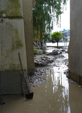 Passau im Juni 2013 nach der Flutkatastrophe