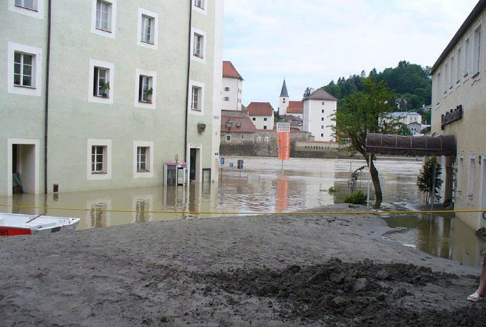 Passau im Juni 2013 nach der Flutkatastrophe